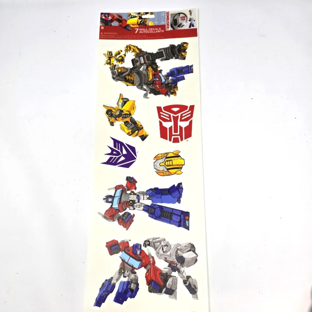 New Transformers Peel And Stick Wall Art 7 Decals Optimus Prime Bumble Bee Auto.